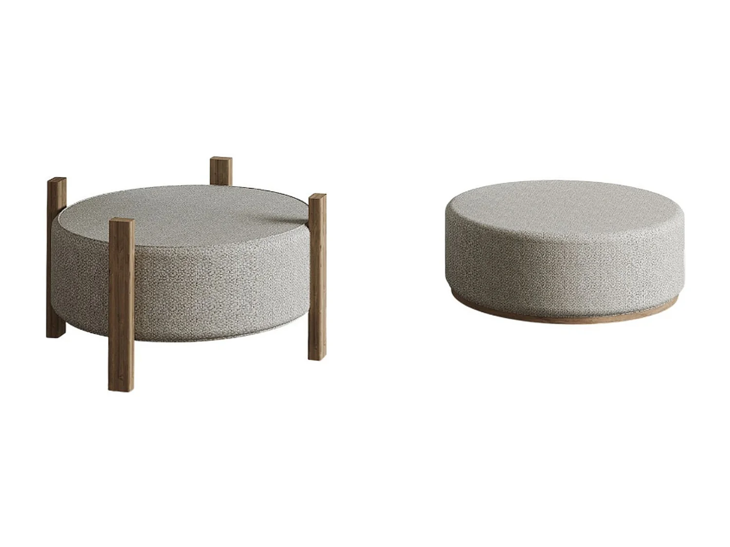Houten poef "Clone" - 47 x 48 x 45 cm - Beige