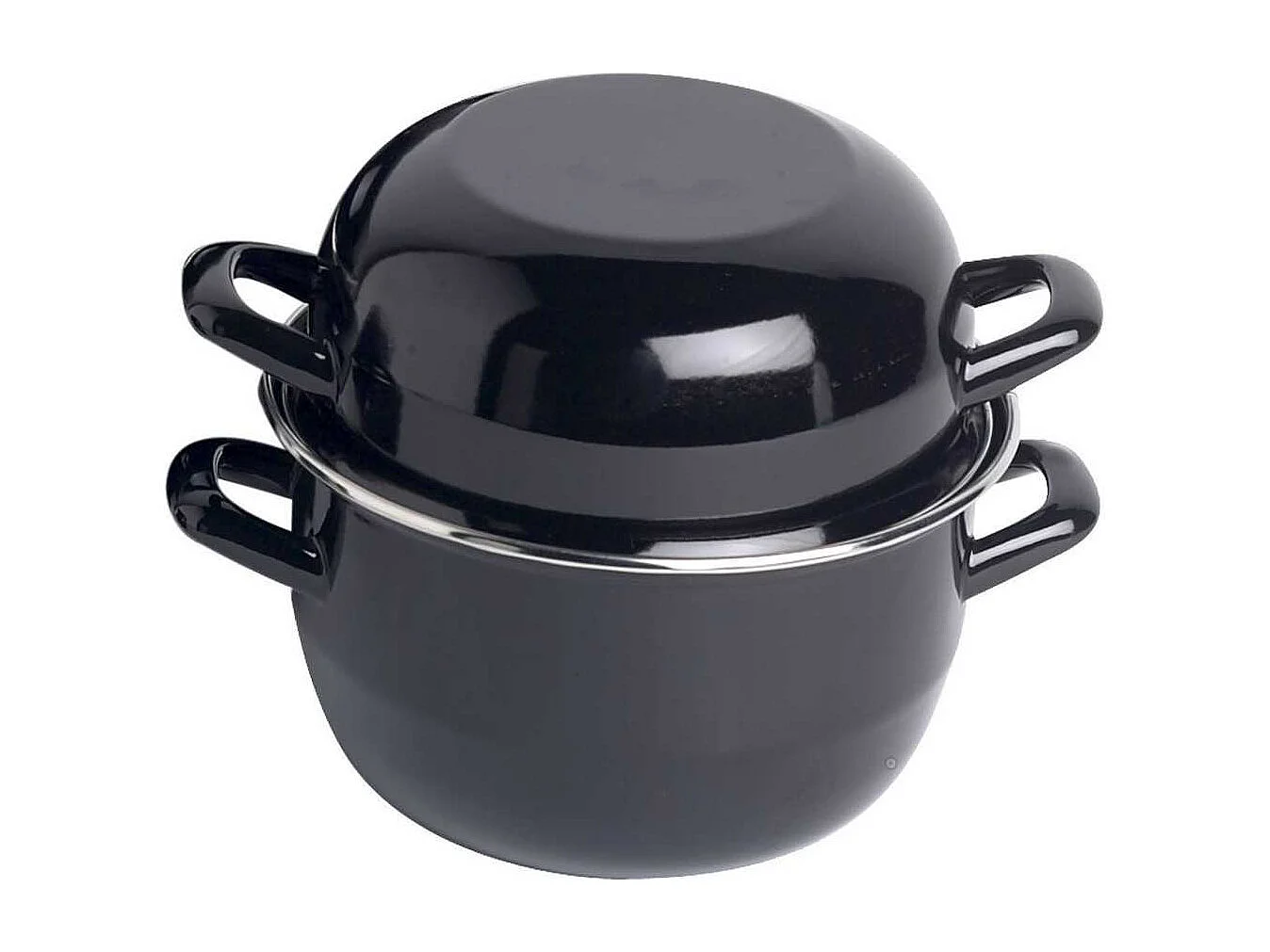 Cosy & Trendy 111.018 Schwarzer Edelstahl Moules Topf 1,2 KG/2,8L Induktionsgeeignet