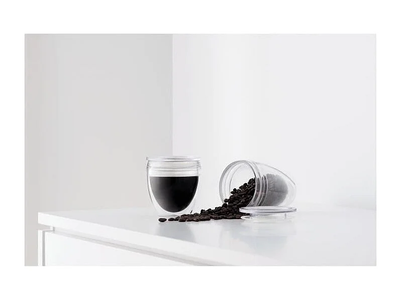 BODUM Pavina To Go Doppelwandige Kunststoffbecher mit Deckeln - Set aus 2 - 30 cl - Transparent