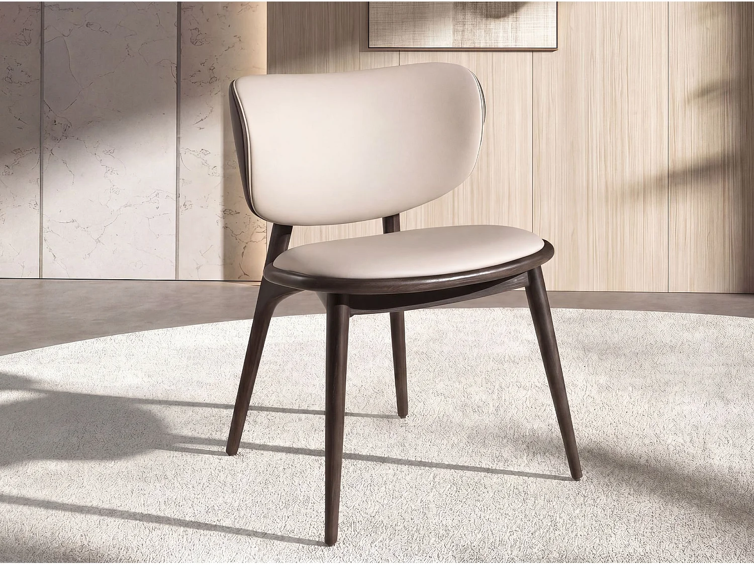 Sedia in similpelle crema e grigio scuro 4257 ANGEL CERDA