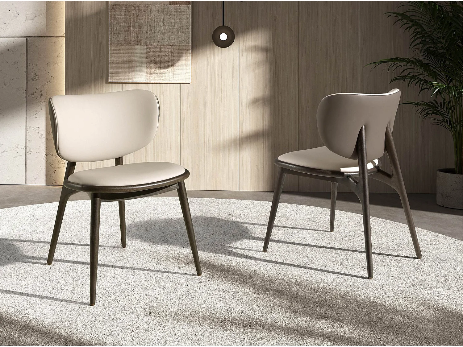Sedia in similpelle crema e grigio scuro 4257 ANGEL CERDA