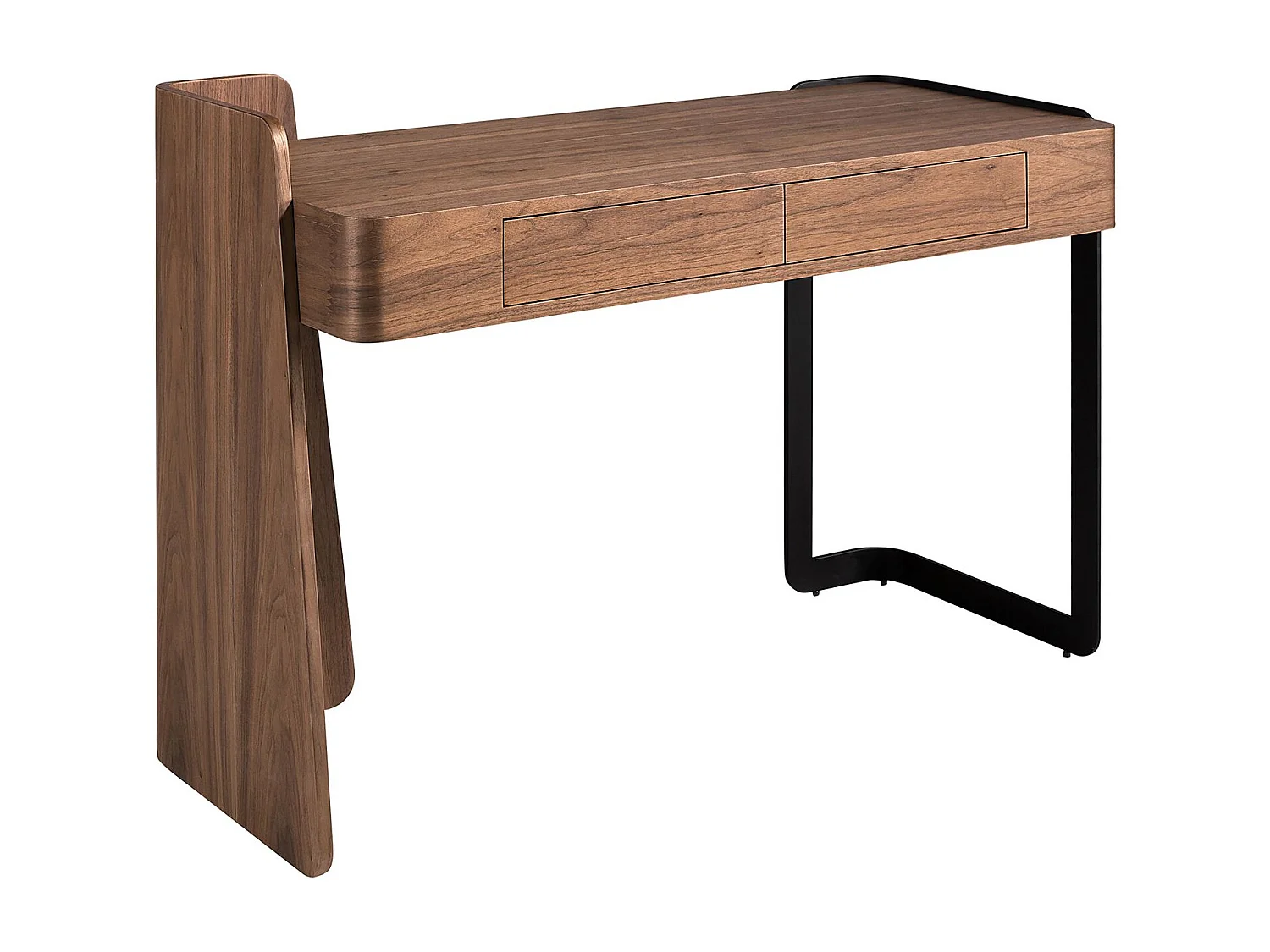 Bureau en noyer et acier époxy noir