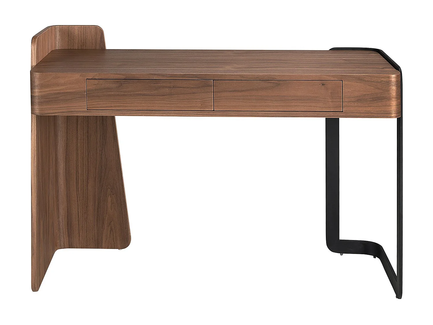 Bureau en noyer et acier époxy noir
