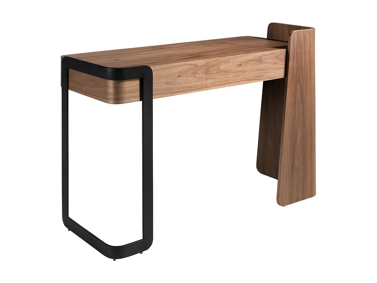 Bureau en noyer et acier époxy noir