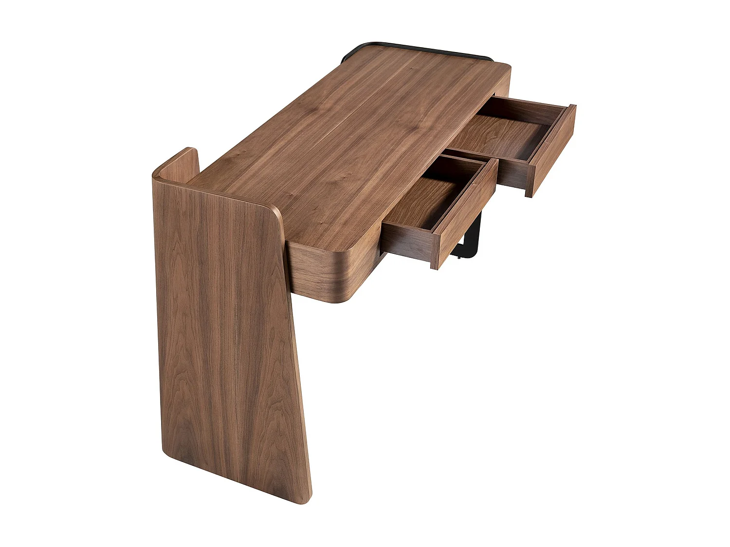 Bureau en noyer et acier époxy noir