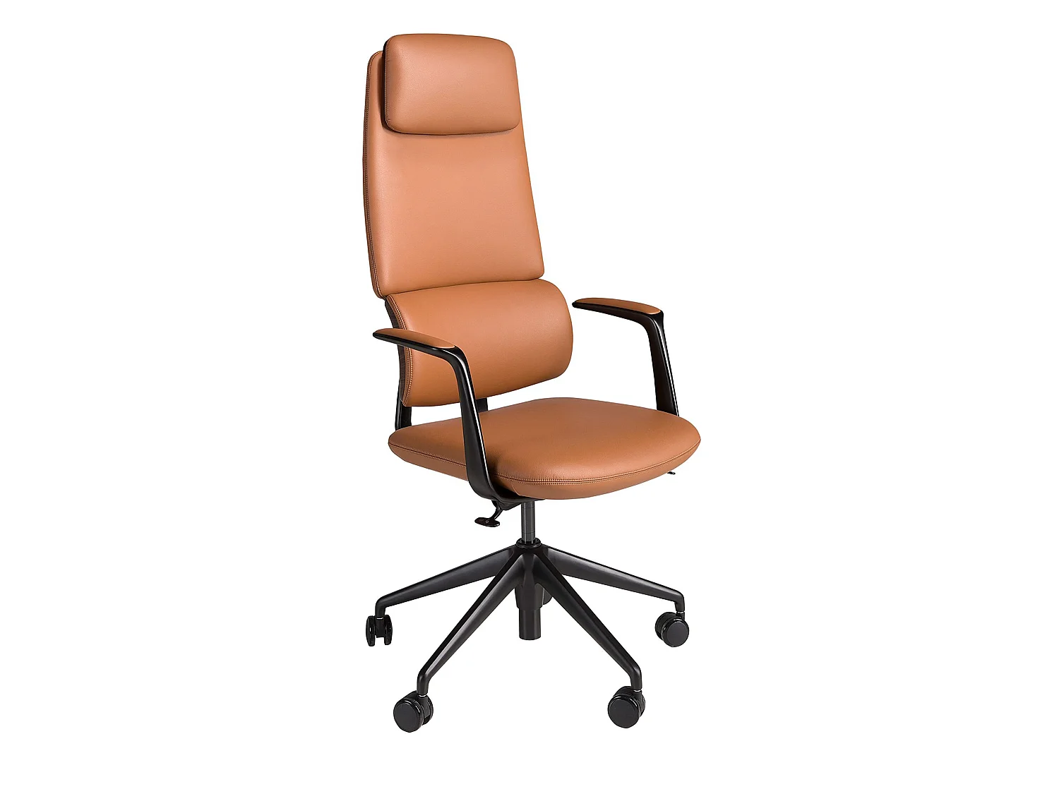 Chaise de bureau pivotante en similicuir marron 4261 ANGEL CERDA