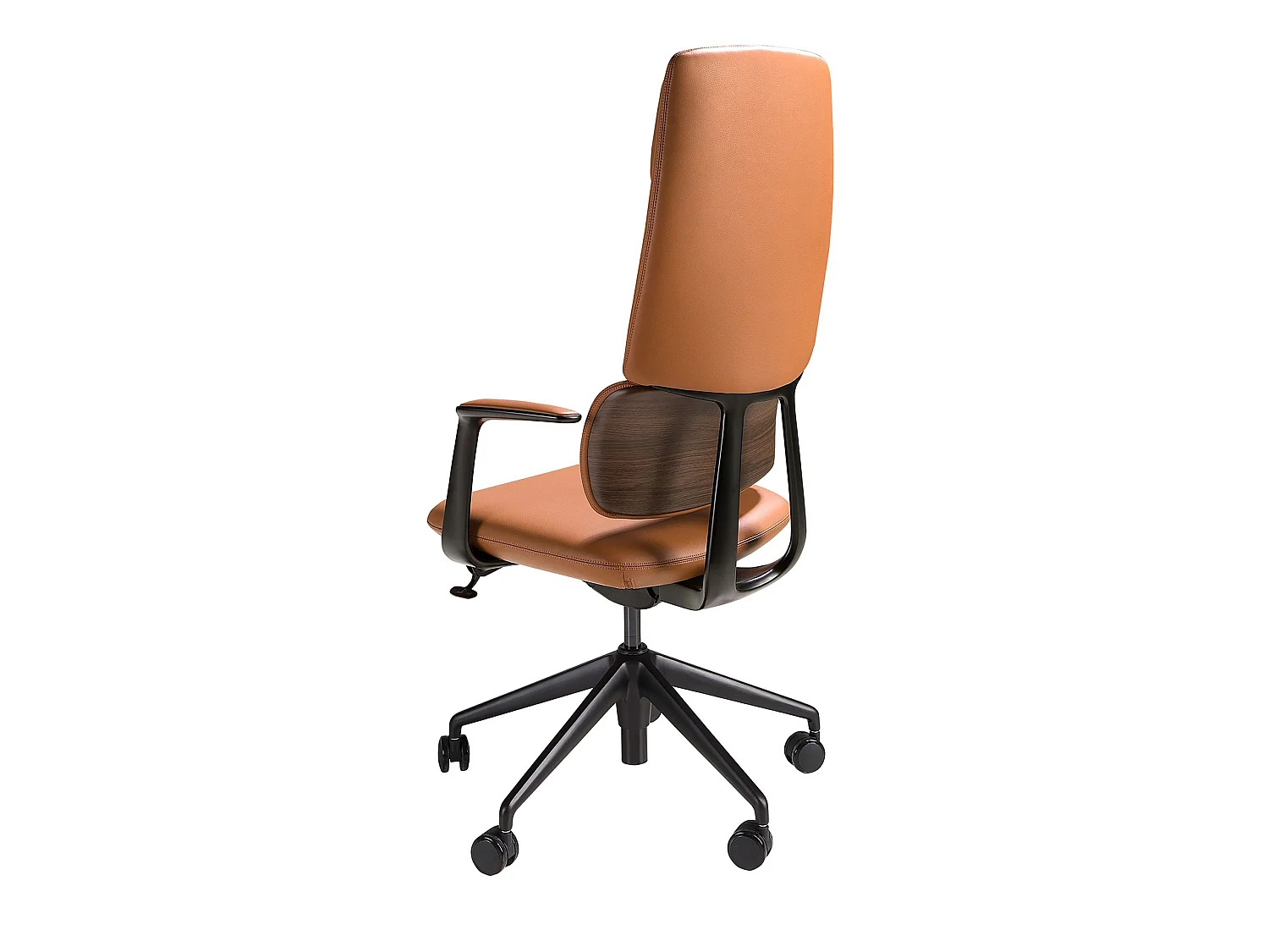 Chaise de bureau pivotante en similicuir marron 4261 ANGEL CERDA