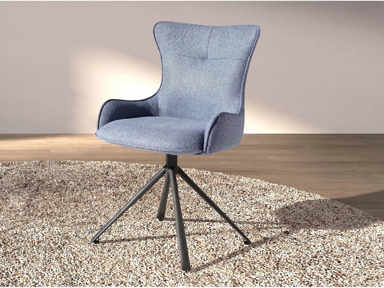 Drehstuhl aus blauem Stoff 4204 ANGEL CERDA