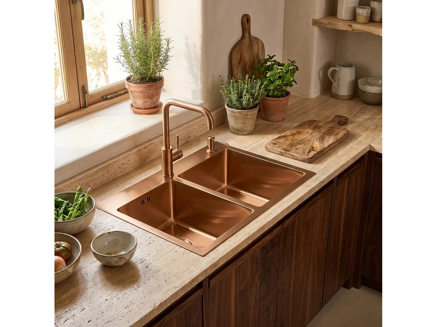Stalen Spoelbak Rea Toby Brush Copper