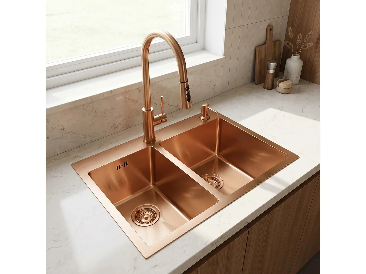 Stalen Spoelbak Rea Toby Brush Copper