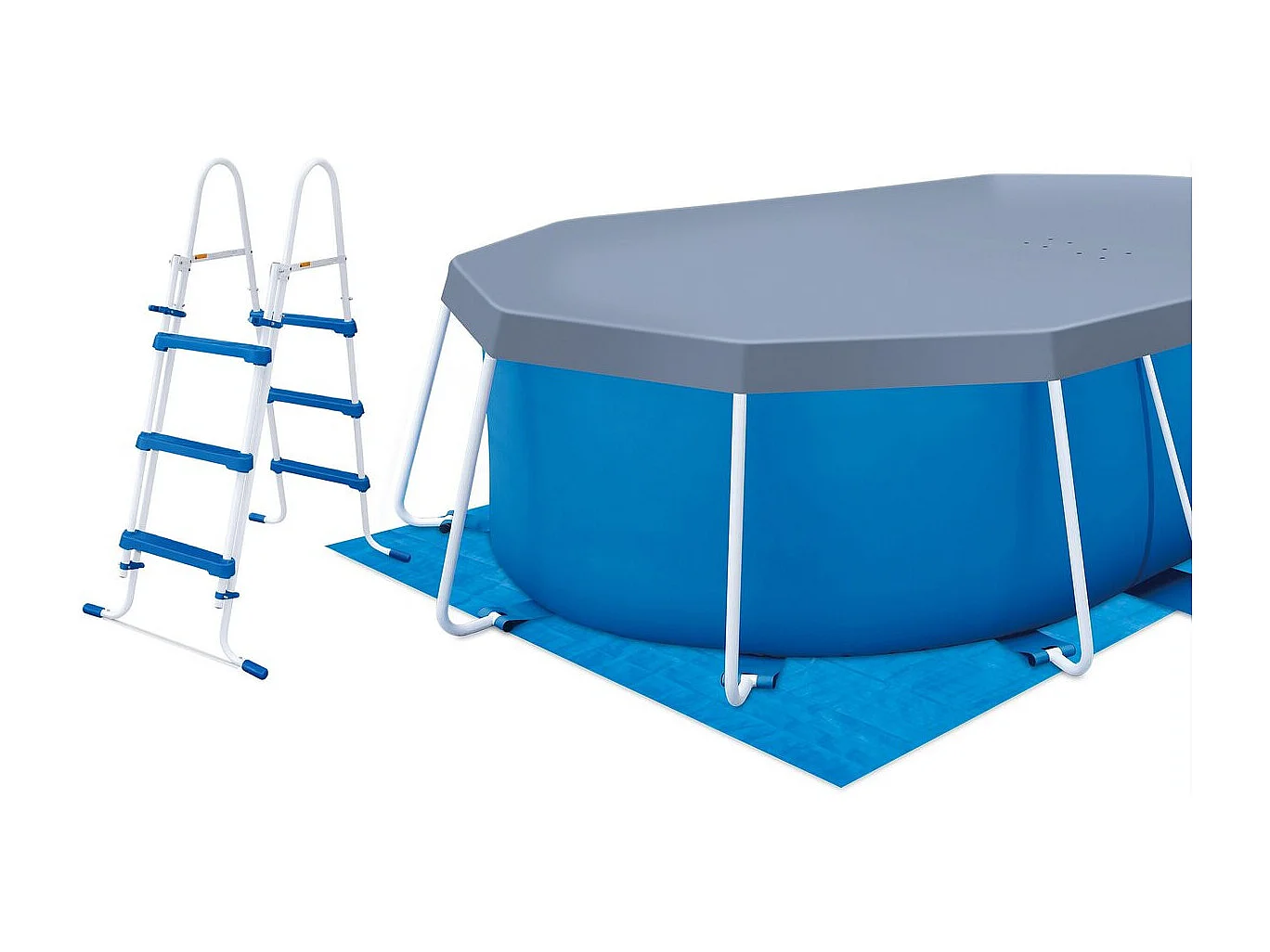 Piscine tubulaire Ovale "Tina" - 4,24 x 2,50 x 1 m