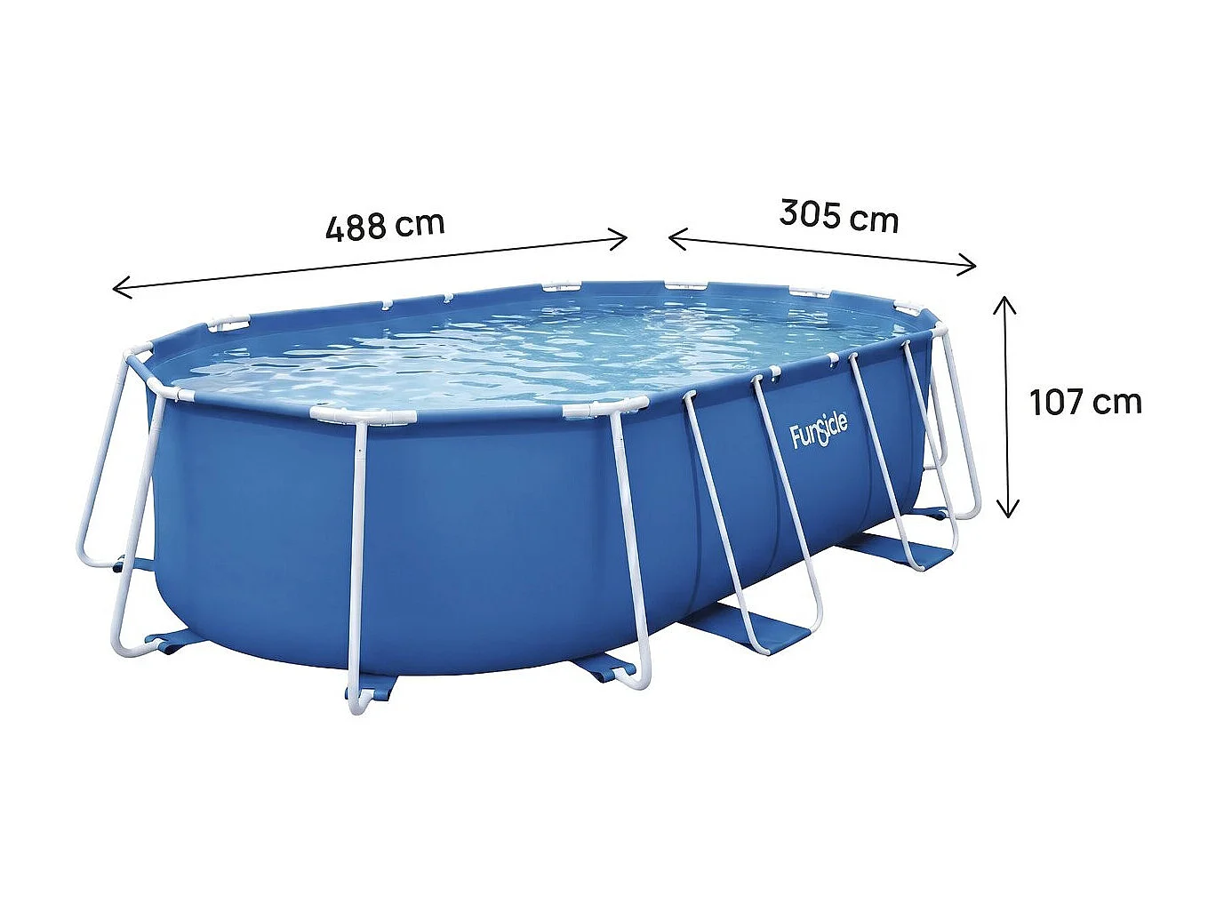 Piscine tubulaire Ovale "Tina" - 4,88 x 3,05 x 1,07 m