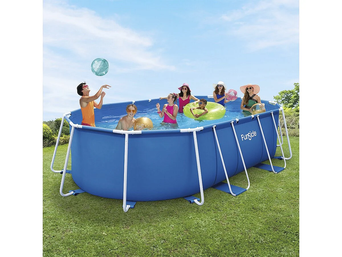 Ovalt Tubulärt Pool "Tina" - 4,88 x 3,05 x 1,07 m med Komplett Kit