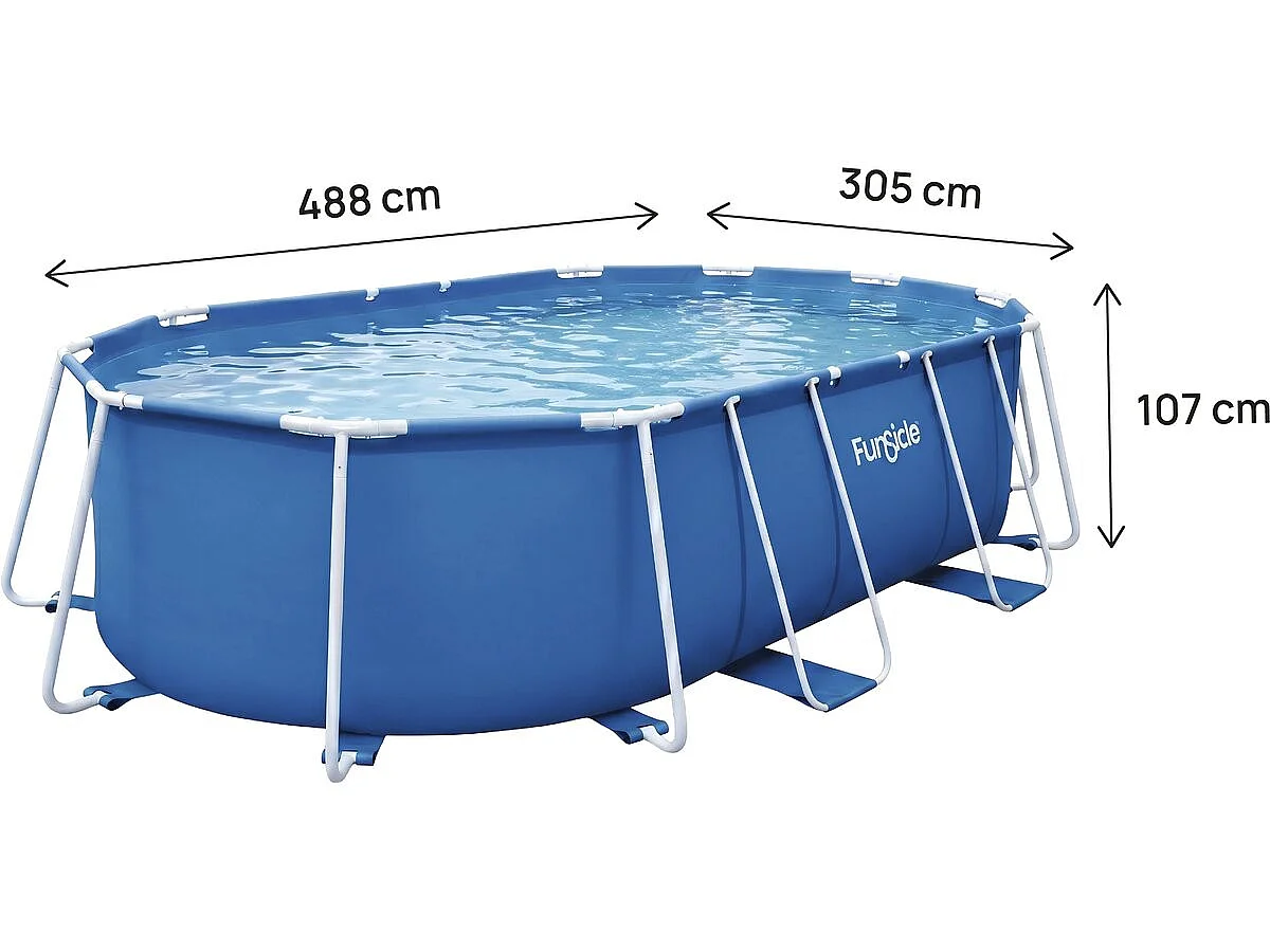 Ovalt Tubulärt Pool "Tina" - 4,88 x 3,05 x 1,07 m med Komplett Kit