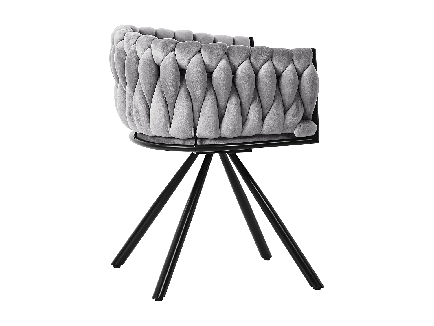 Set of 2 swivel velvet chairs - 59 x 54 x 72 cm - with 4 metal legs - grey
