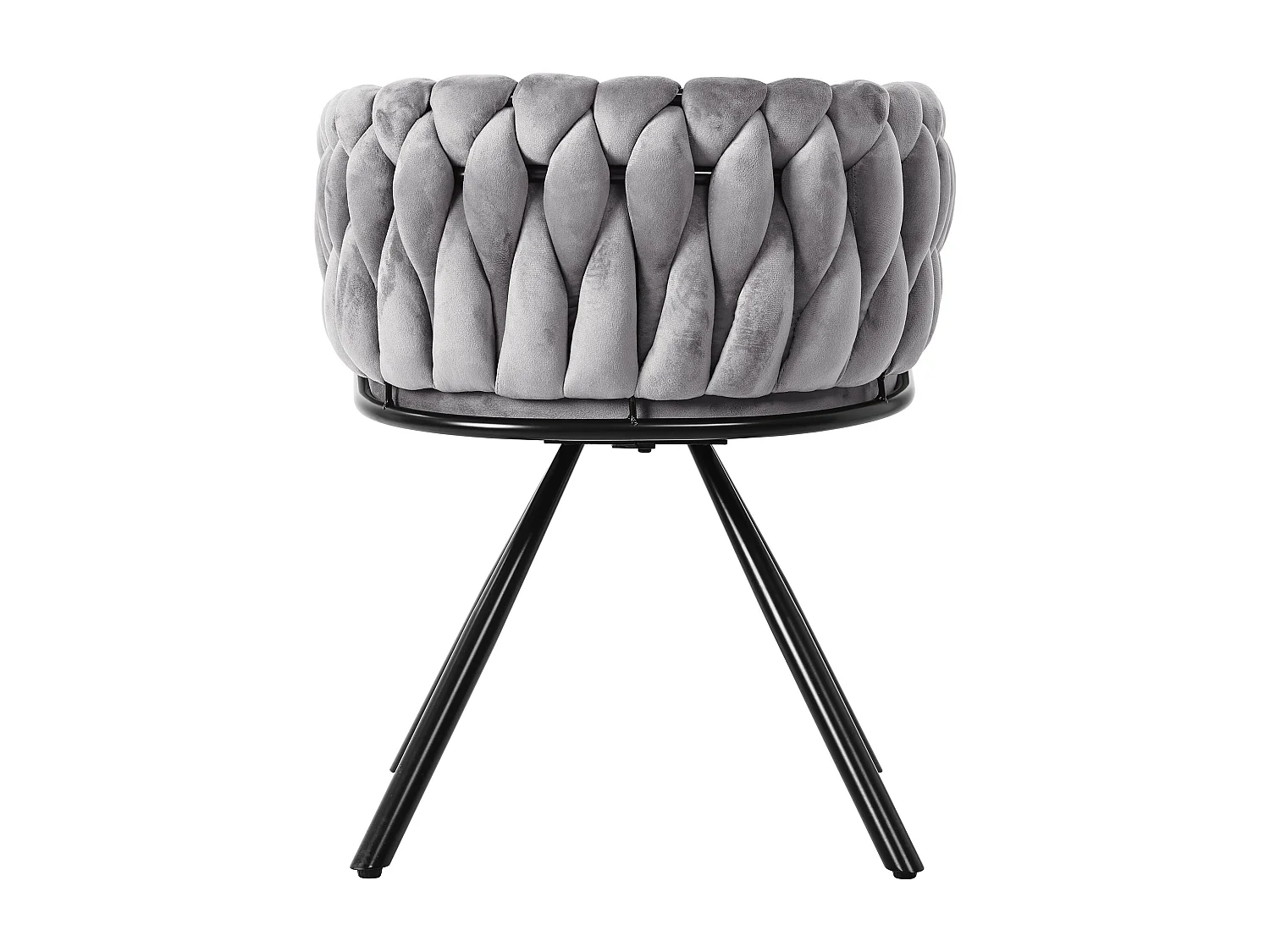 Set of 2 swivel velvet chairs - 59 x 54 x 72 cm - with 4 metal legs - grey