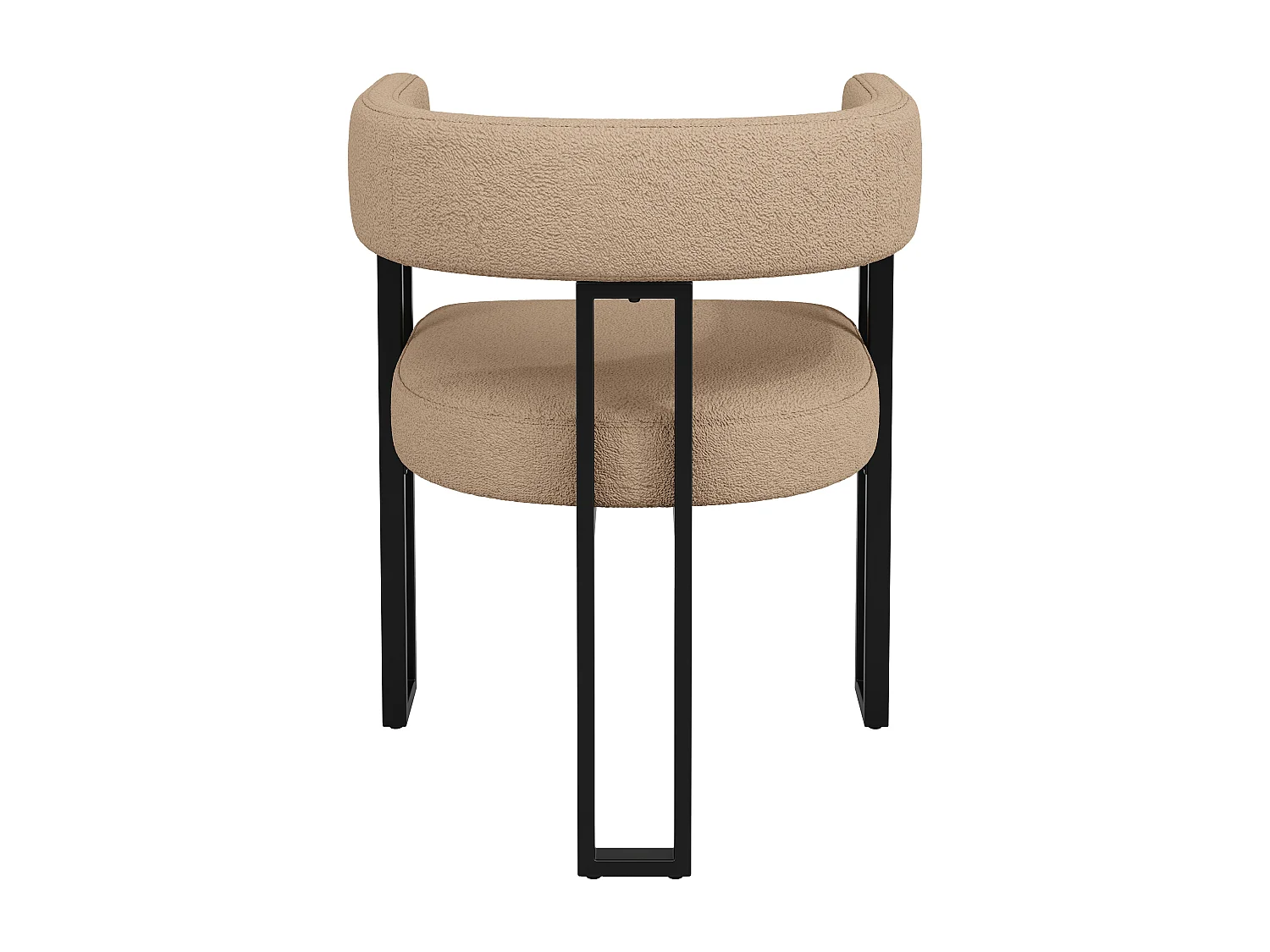 Set of 4 dining chairs - 54 x 51.5 x 72 cm - curved backrest - fabric + metal - brown