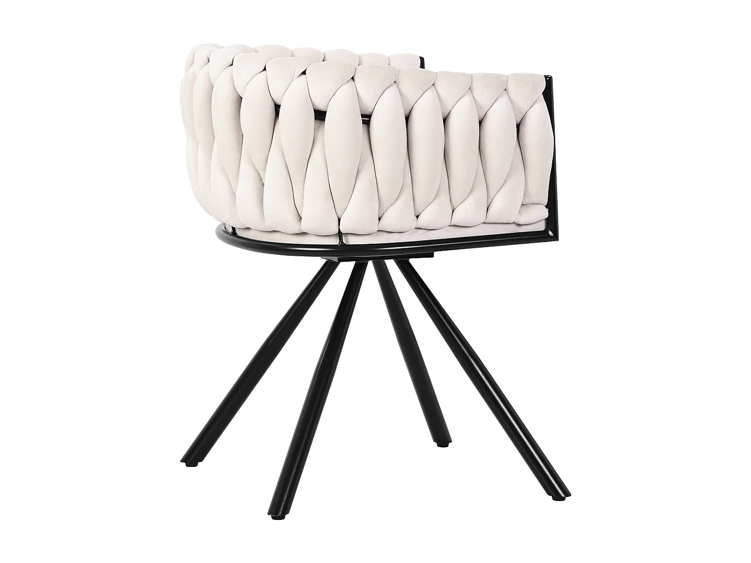Set of 4 swivel velvet chairs - 59 x 54 x 72 cm - with 4 metal legs - beige