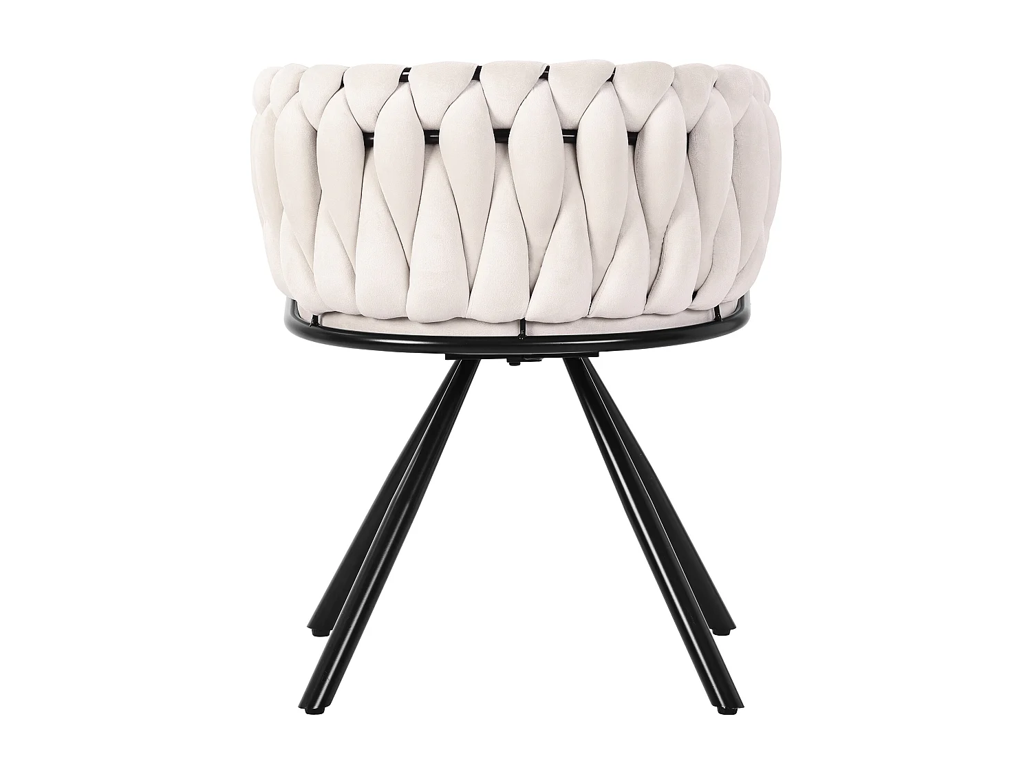 Set of 4 swivel velvet chairs - 59 x 54 x 72 cm - with 4 metal legs - beige