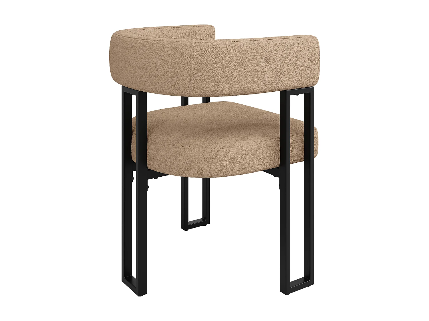 Set of 6 dining chairs - 54 x 51.5 x 72 cm - curved backrest - fabric + metal - brown