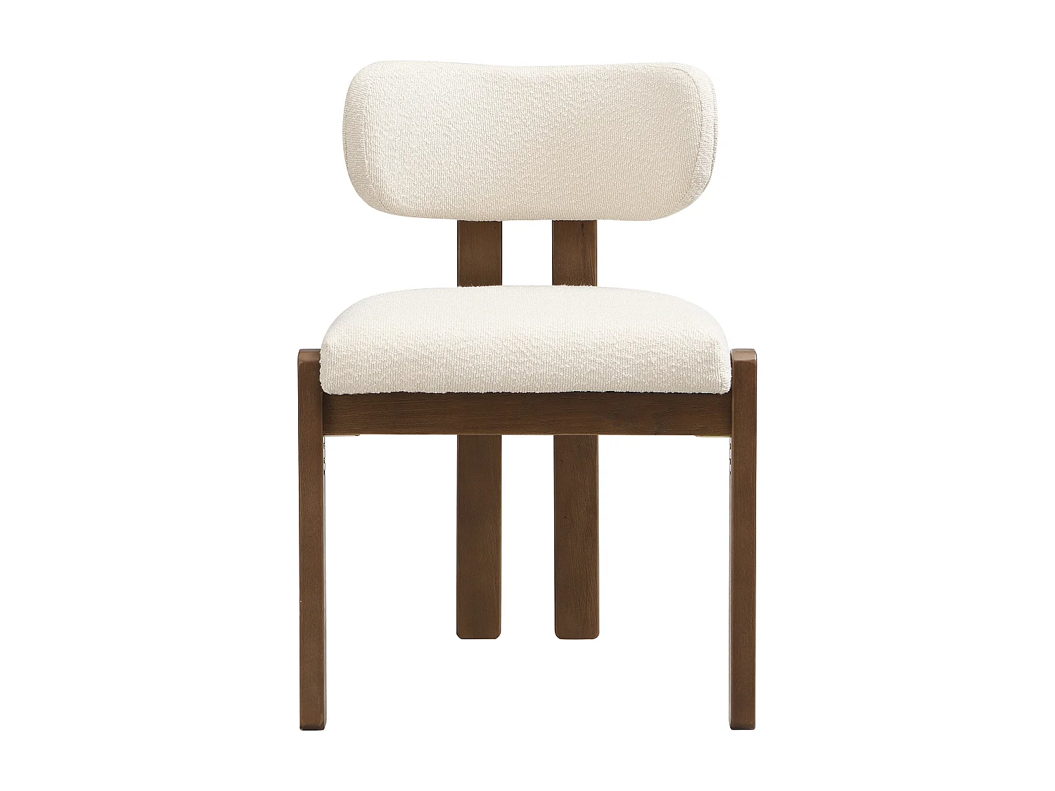 Set of 2 solid wood dining chairs - 54 x 54 x 79 cm - Modern style - curly finish - beige + brown