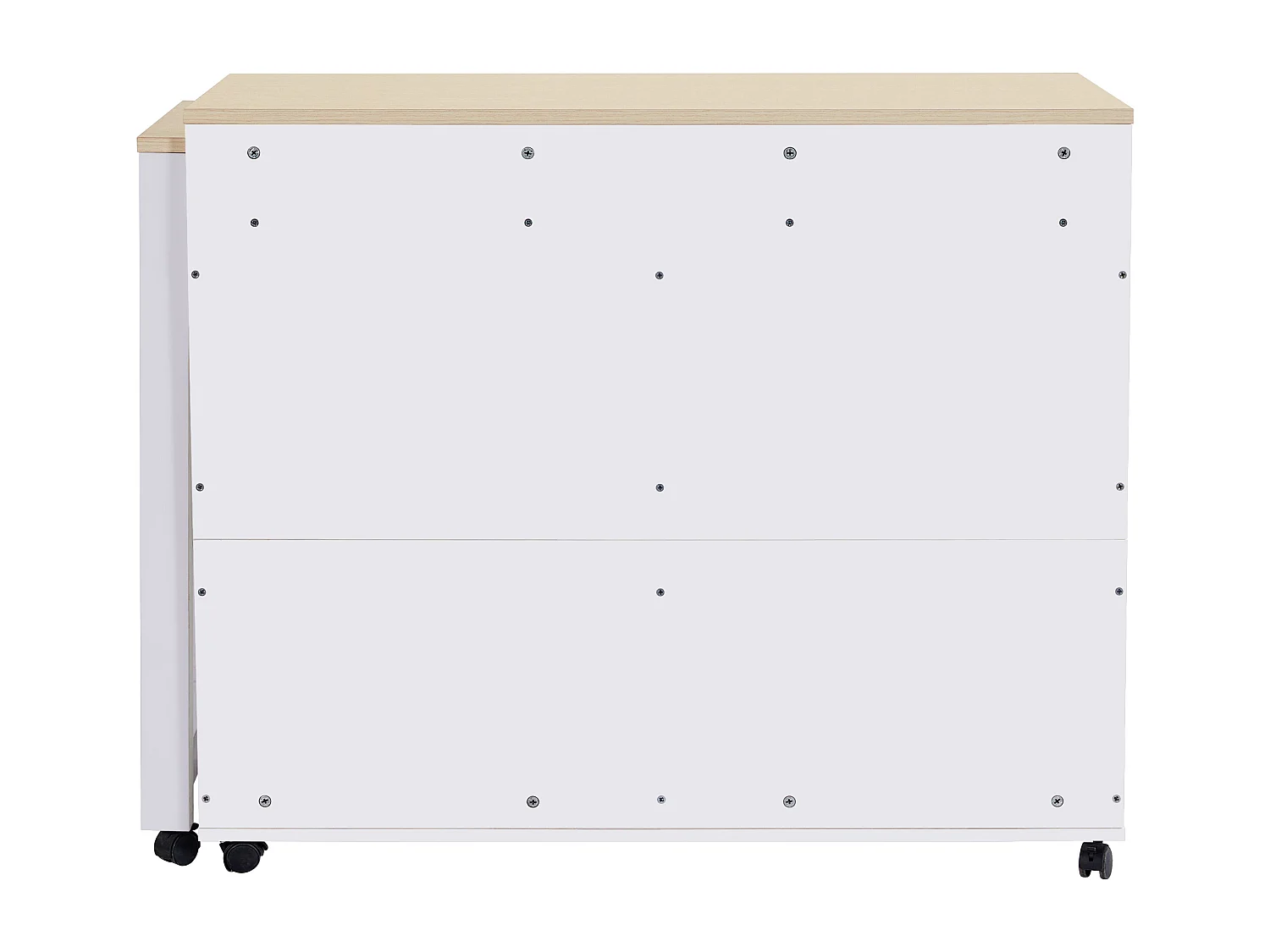 Kitchen island with extendable table and 4 doors - 118/180 x 50 x 94 cm - MDF - White