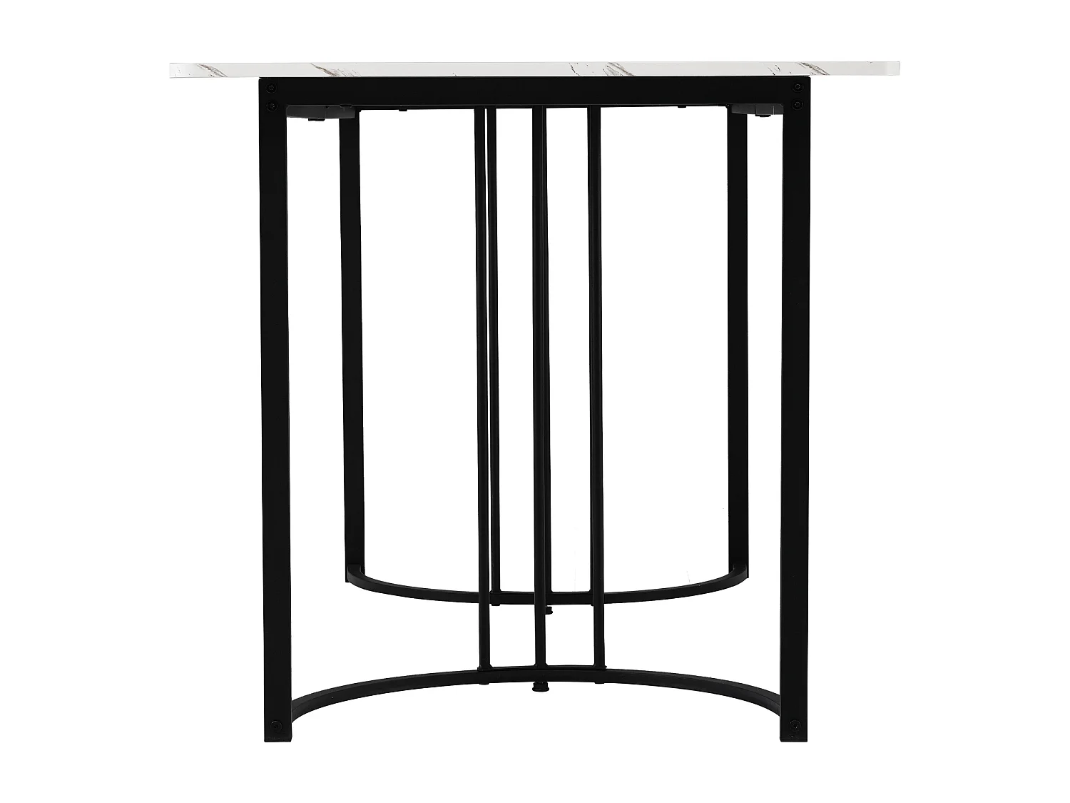 Modern dining table - 140 x 80 x 75 cm - with marble pattern + adjustable feet - MDF - white