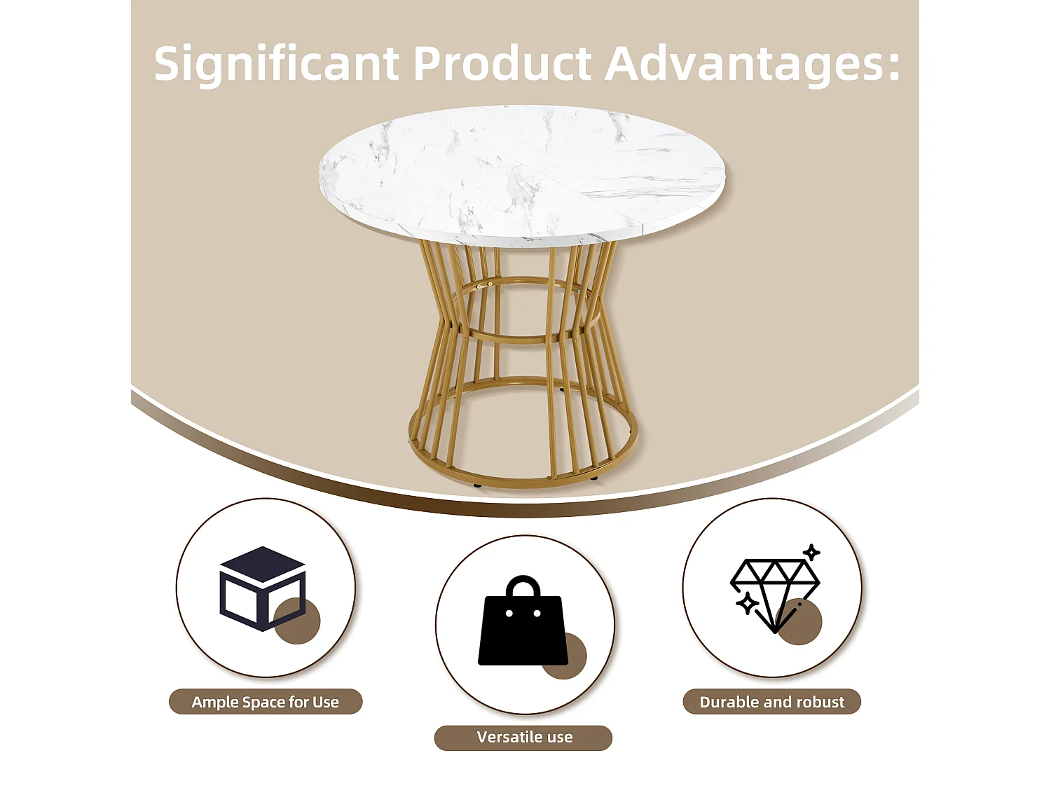 Dining set (5 pieces) - with 1 table + 4 velvet chairs - metal legs - MDF - green + gold