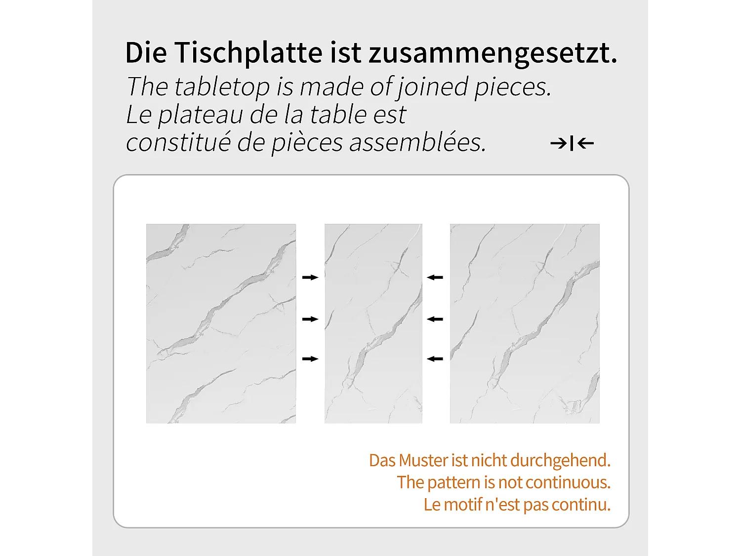 Extendable dining table for 4 to 6 people - 118/157 x 70 x 76.4 cm - Marble-effect top - MDF and metal - White