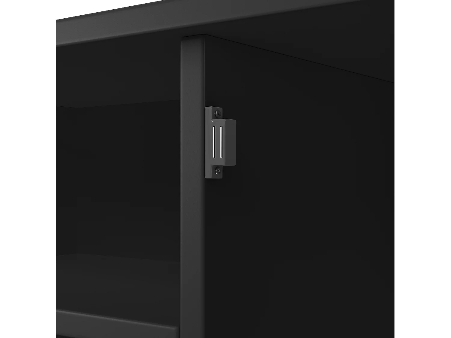 Kitchen sideboard - 120 x 40 x 188 cm - with adjustable shelves + wine rack + 4 doors + 2 drawers - MDF - black