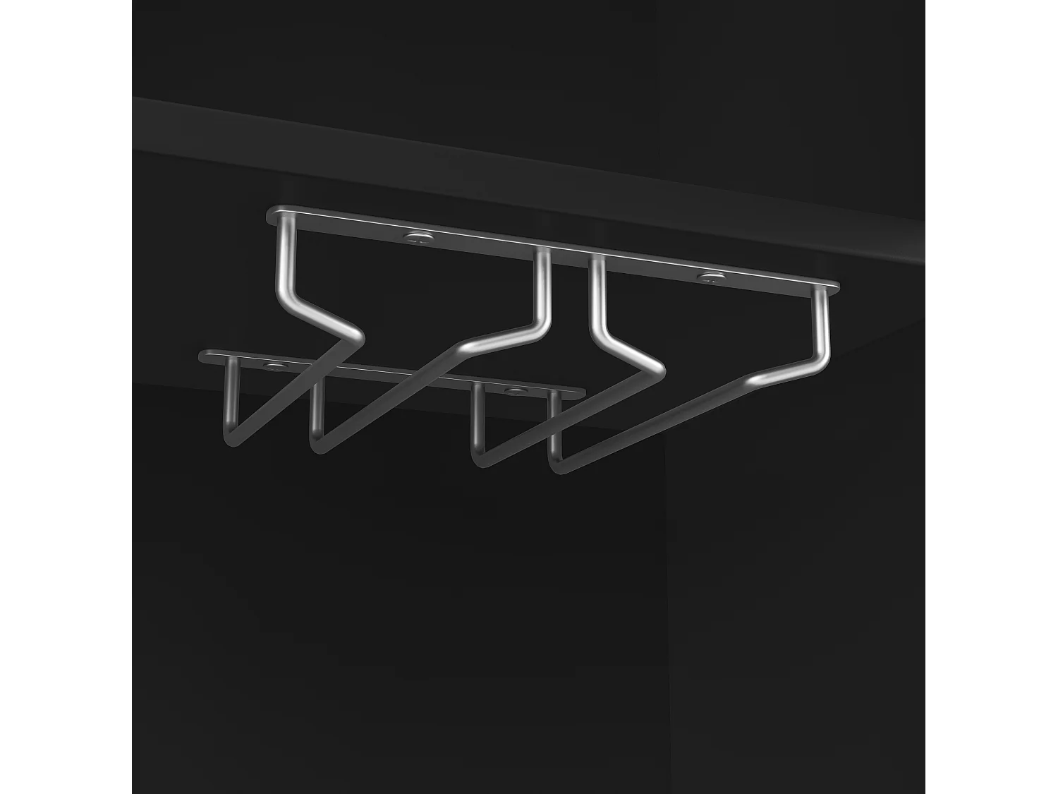 Kitchen sideboard - 120 x 40 x 188 cm - with adjustable shelves + wine rack + 4 doors + 2 drawers - MDF - black