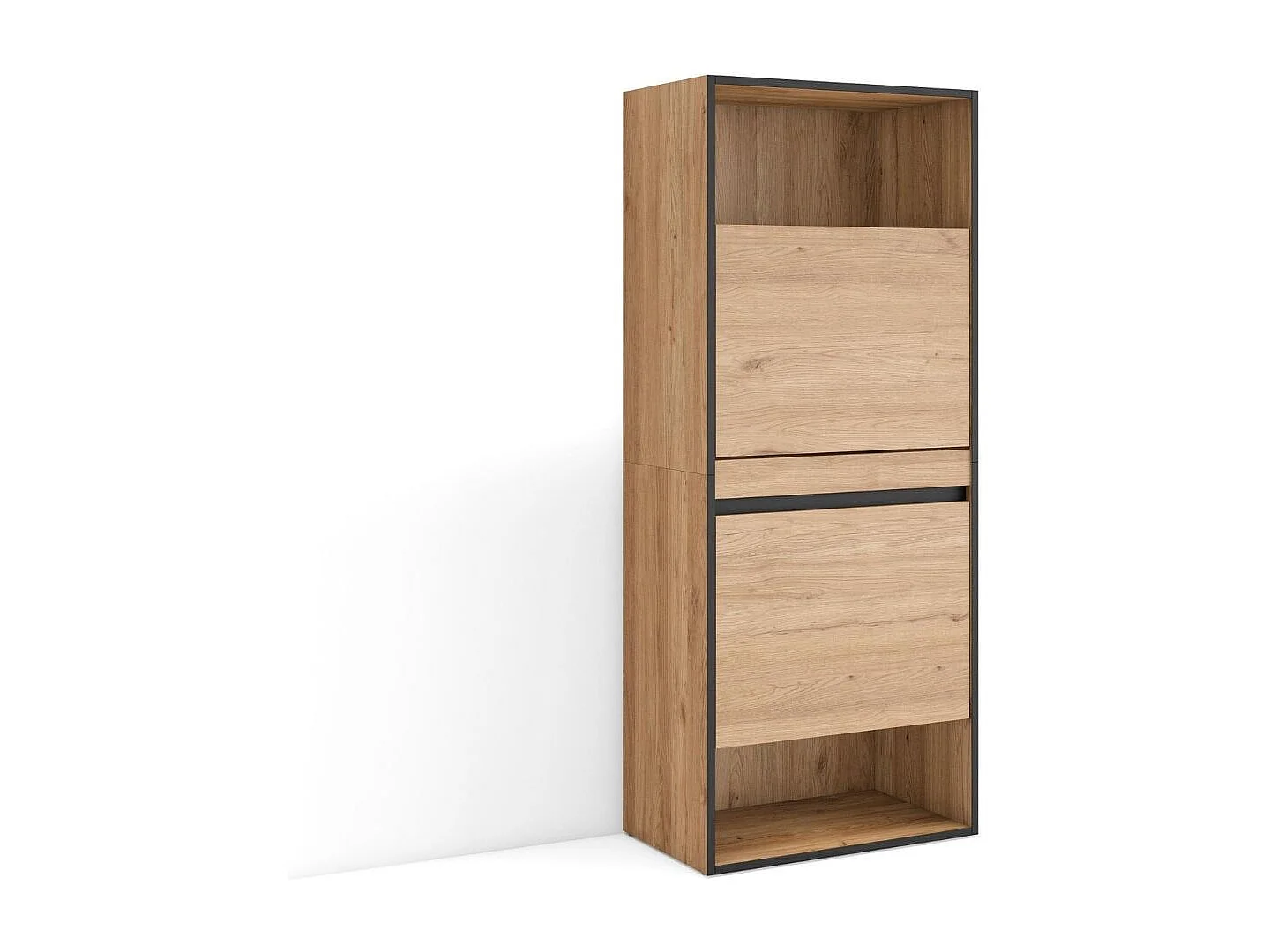 Zapatero Kroma 2 puertas abatibles 10 pares natural 145x60x35 cm