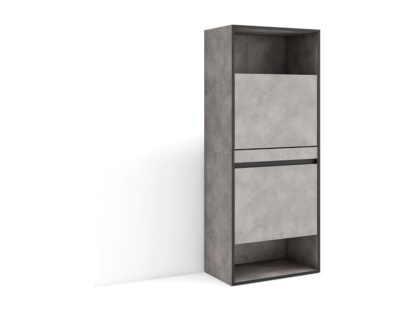 Zapatero Kroma 2 puertas abatibles 10 pares gris 145x60x35 cm