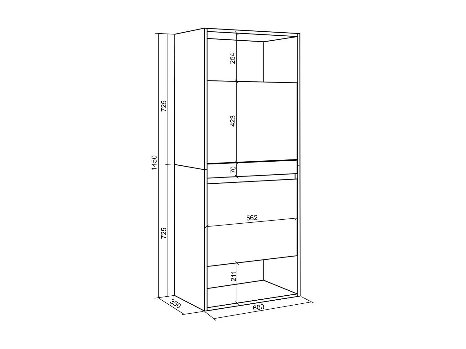 Zapatero Kroma 2 puertas abatibles 10 pares gris 145x60x35 cm