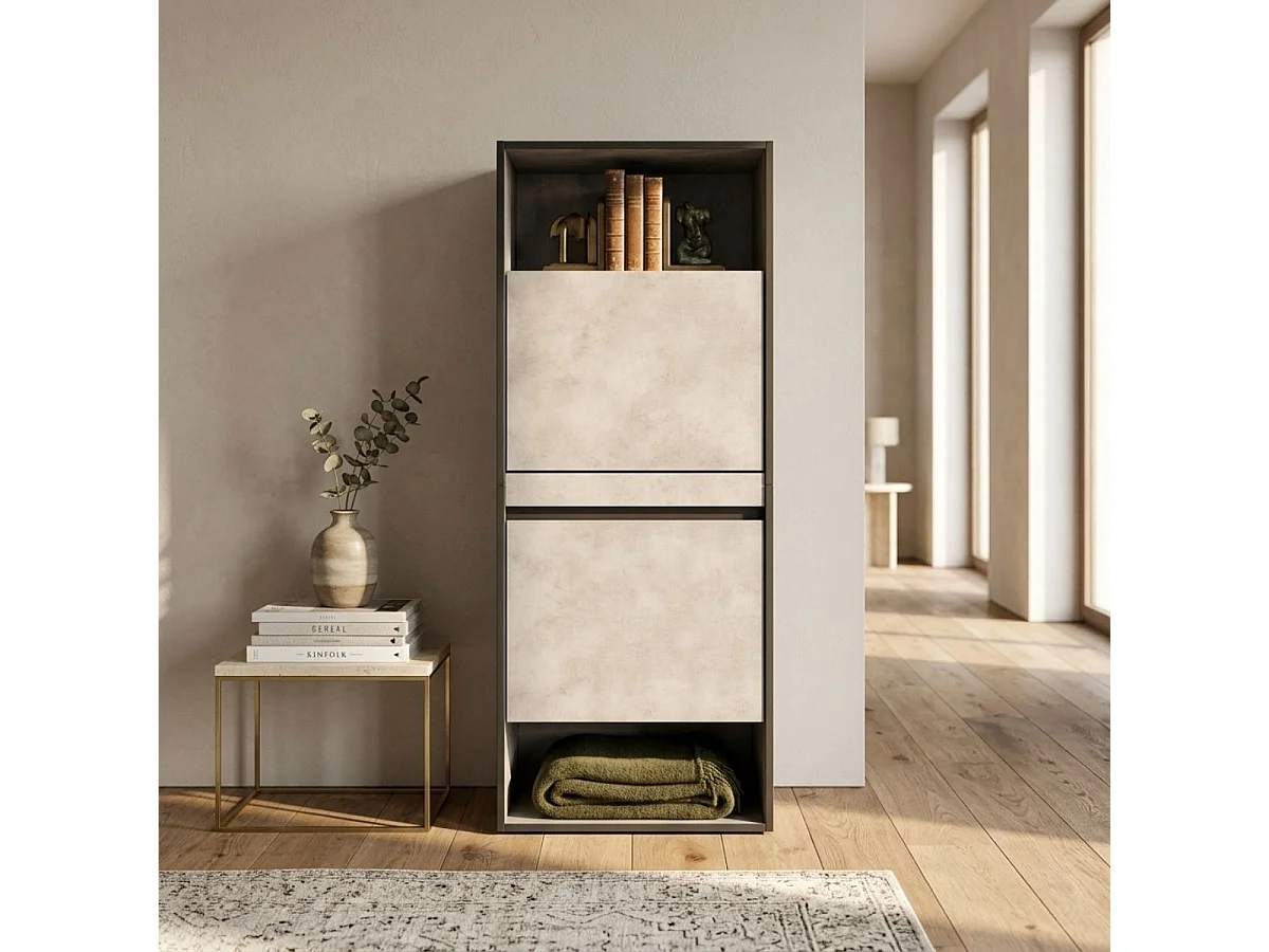 Zapatero Kroma 2 puertas abatibles 10 pares gris 145x60x35 cm