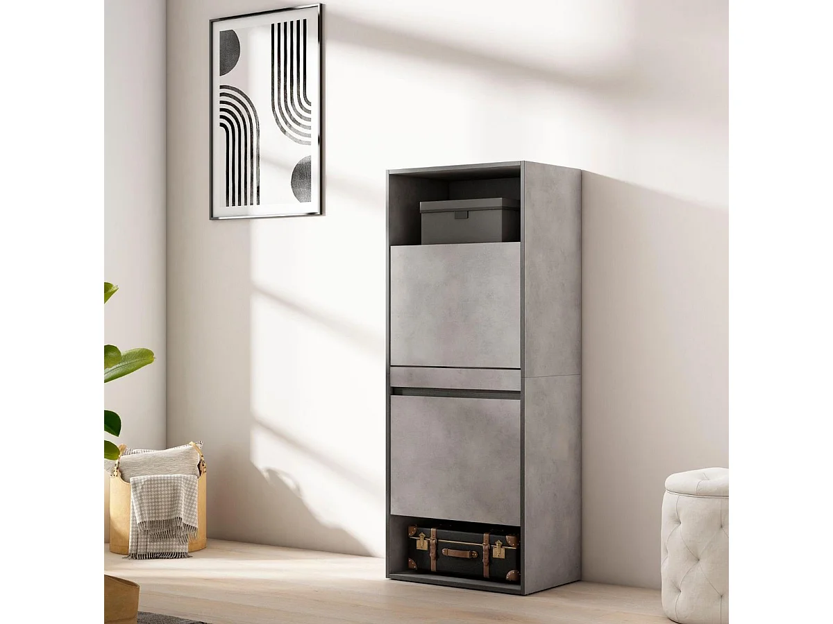 Zapatero Kroma 2 puertas abatibles 10 pares gris 145x60x35 cm