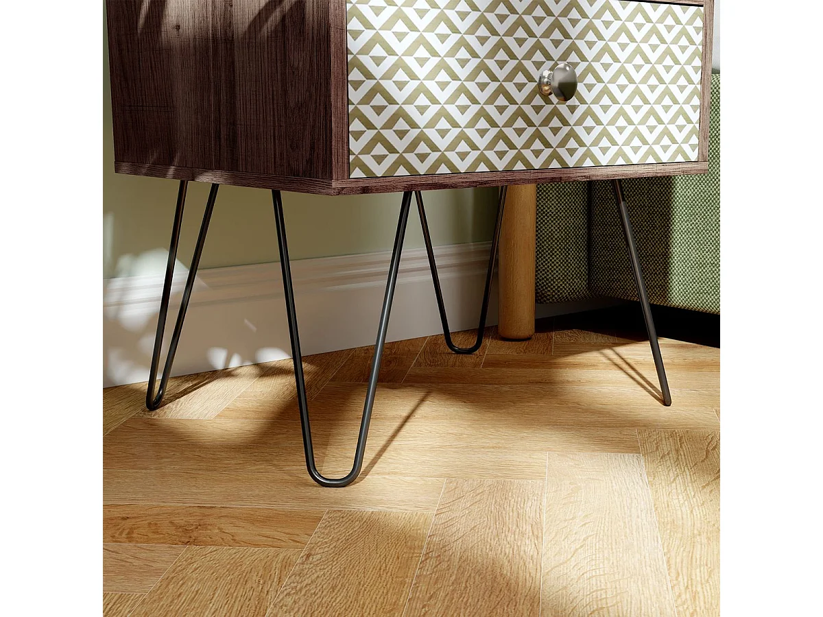 Mesita de noche Boho Homcom 2 cajones marrón 55,5x45x39 cm