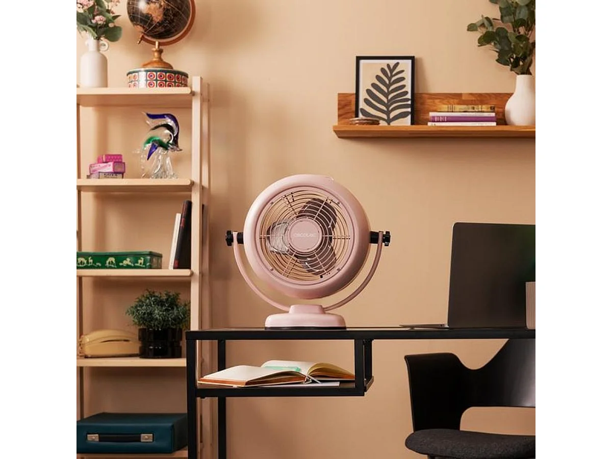 Ventilador de sobremesa EnergySilence 800 RetroDesk 20W inclinación ajustable rosa Ø20 cm