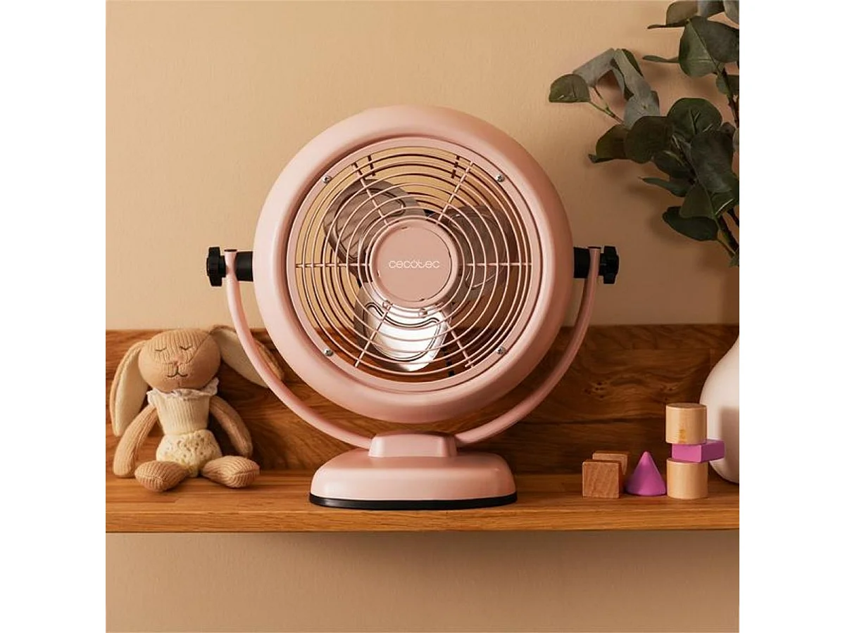 Ventilador de sobremesa EnergySilence 800 RetroDesk 20W inclinación ajustable rosa Ø20 cm