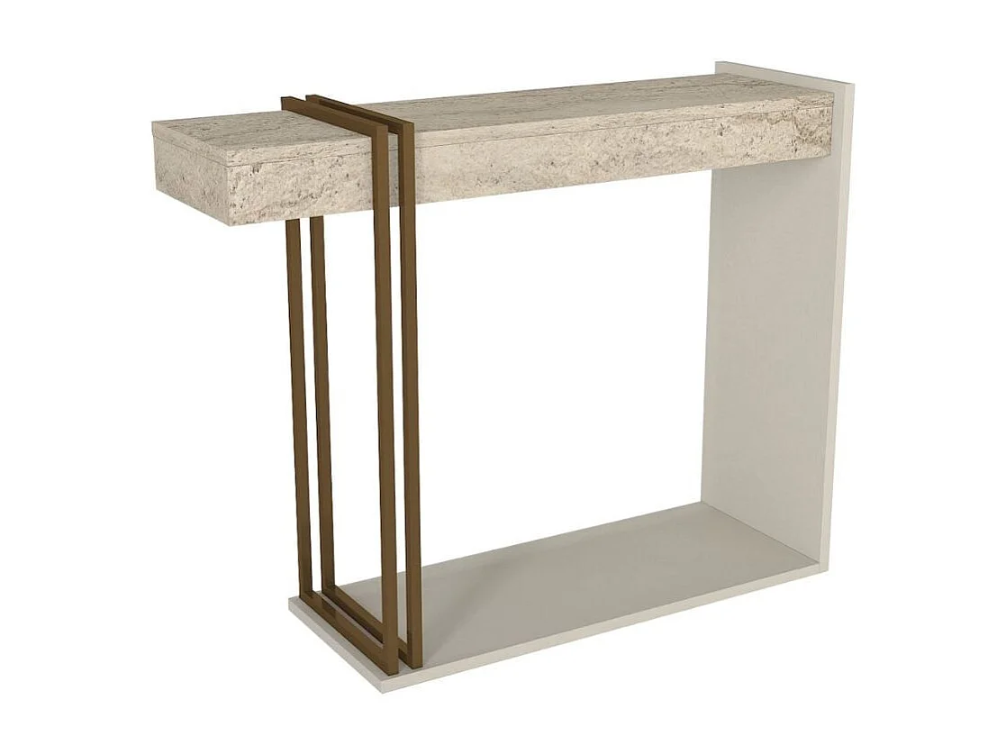 Consola Desca con estantes blanco/natural 74,2x91,8x29,6 cm