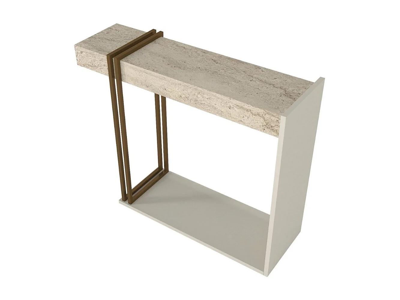 Consola Desca con estantes blanco/natural 74,2x91,8x29,6 cm