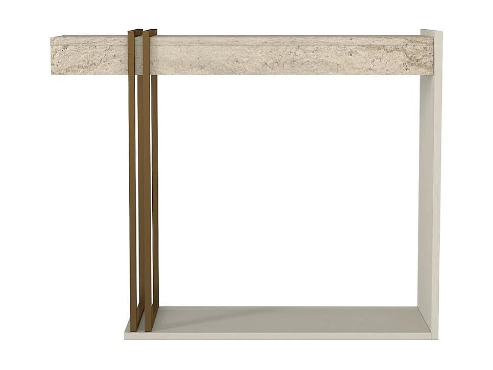 Consola Desca con estantes blanco/natural 74,2x91,8x29,6 cm