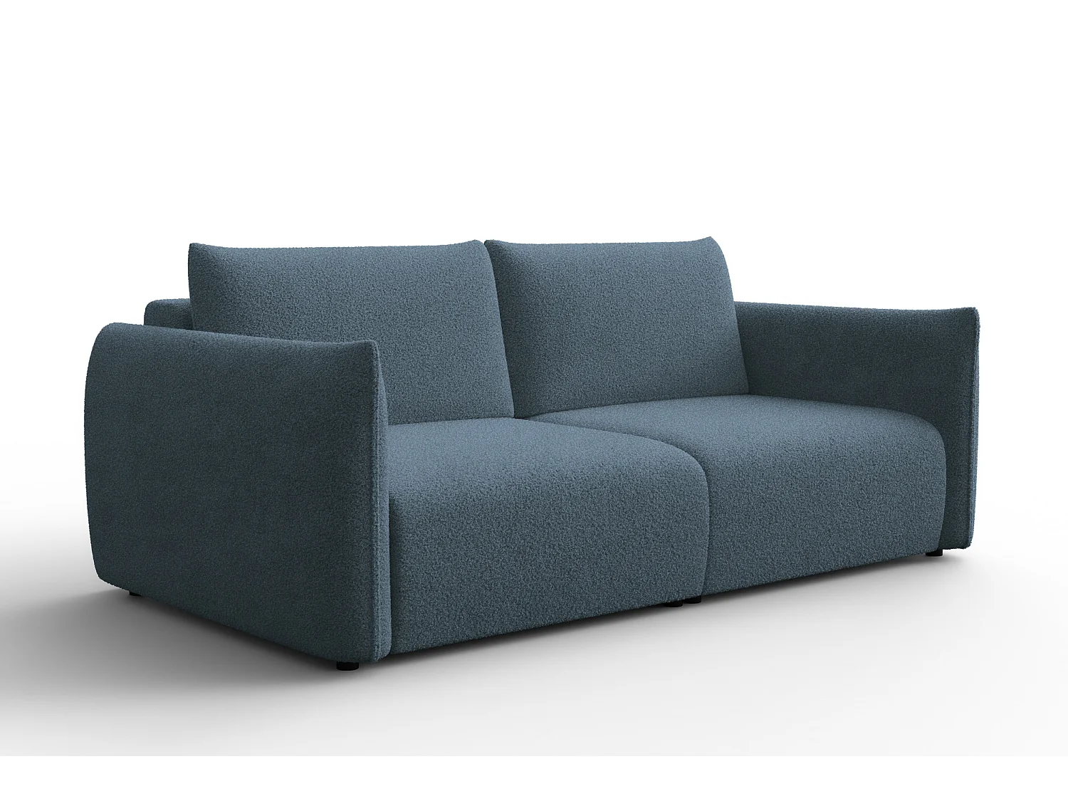 Sofa 3-Sitzer TAUER, Bouclé-Stoff blau
