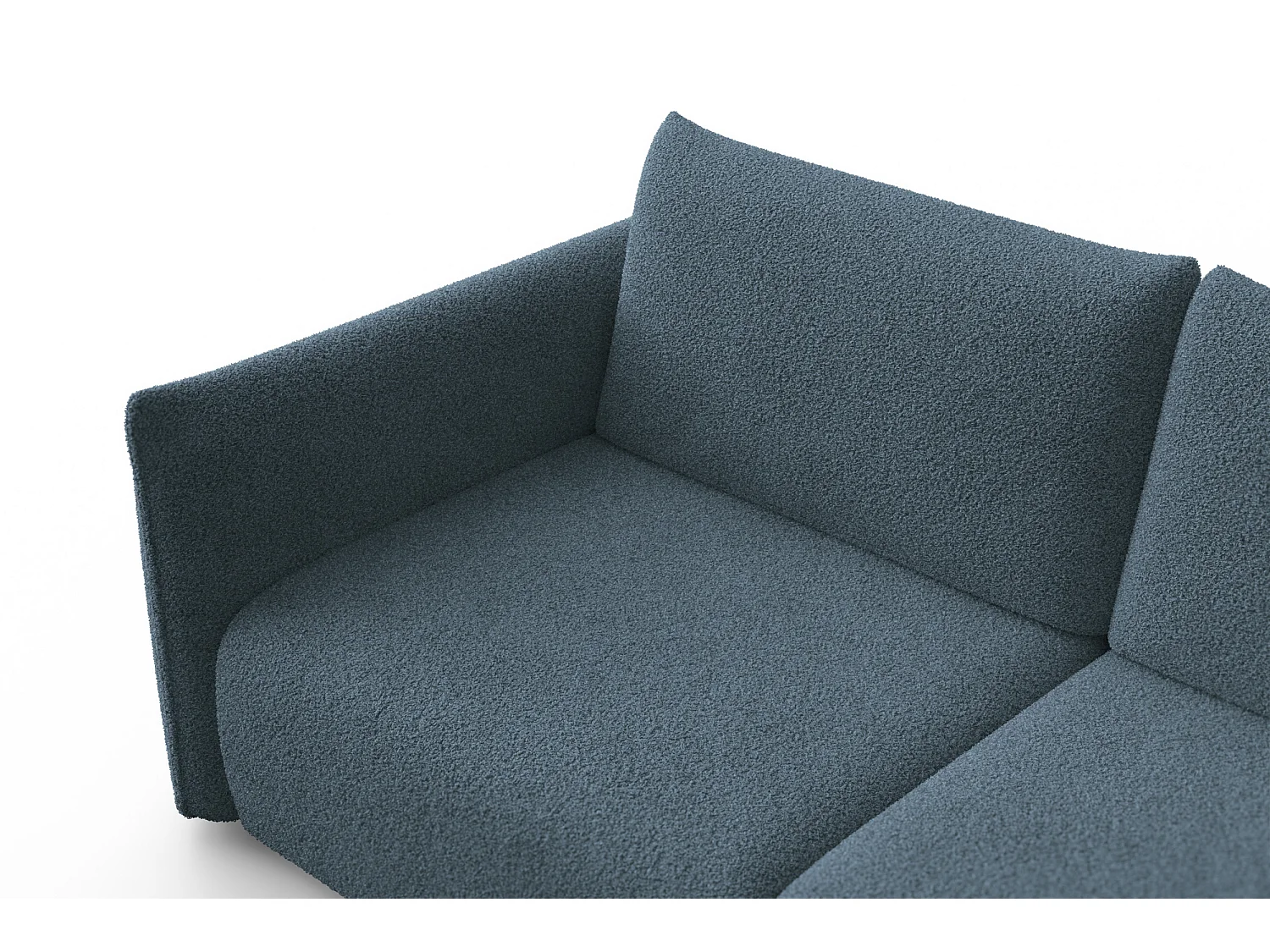 Sofa 3-Sitzer TAUER, Bouclé-Stoff blau