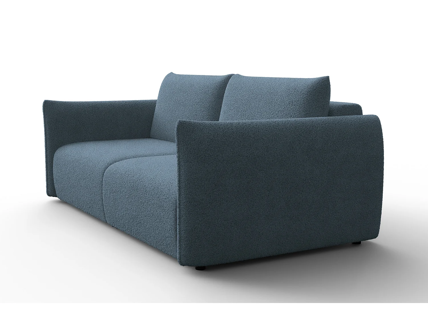 Sofa 3-Sitzer TAUER, Bouclé-Stoff blau