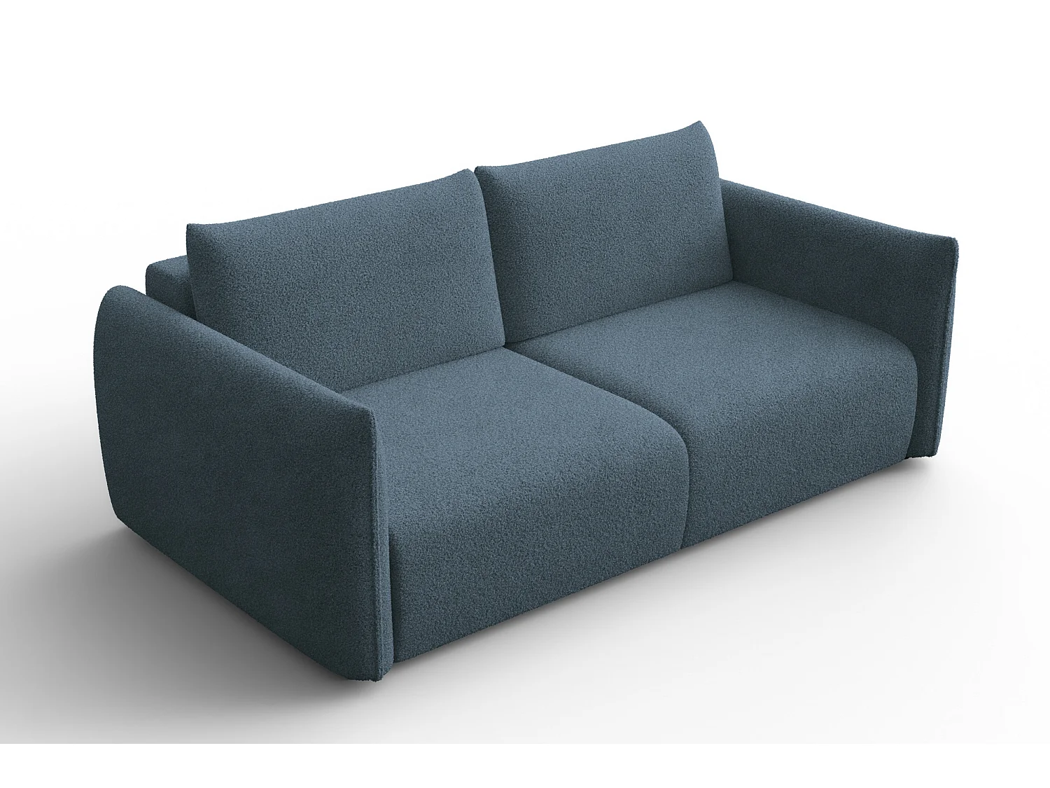 Sofa 3-Sitzer TAUER, Bouclé-Stoff blau
