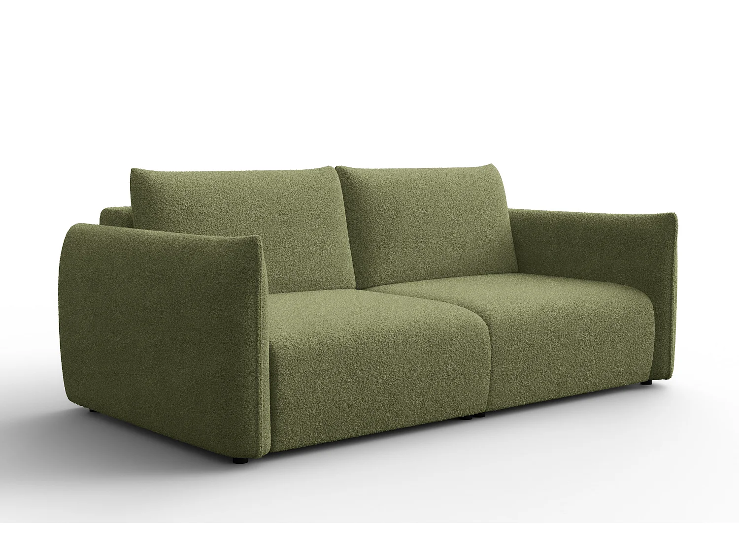 CANAPÉ TAUER 3 places, tissu bouclé vert