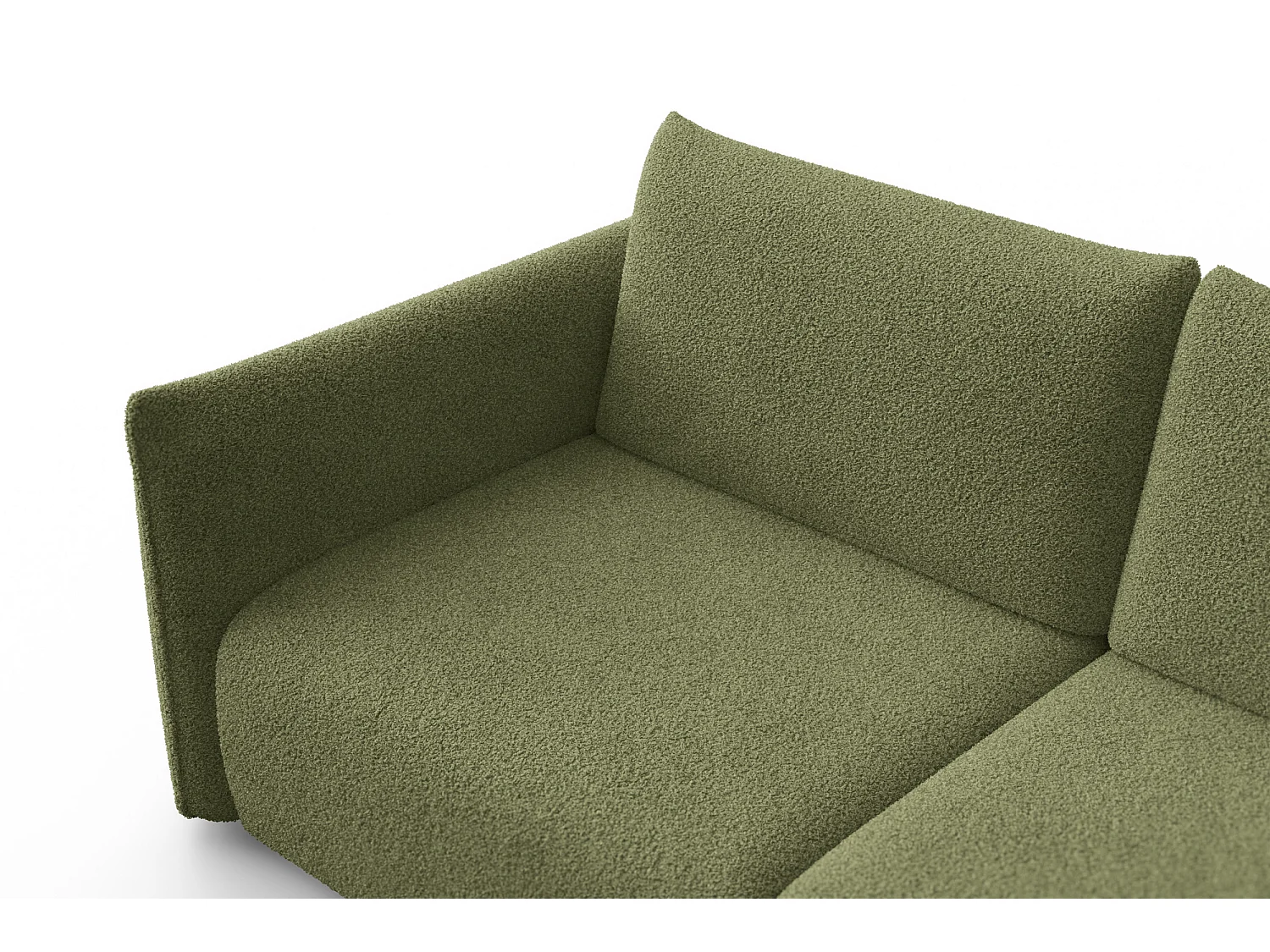 CANAPÉ TAUER 3 places, tissu bouclé vert