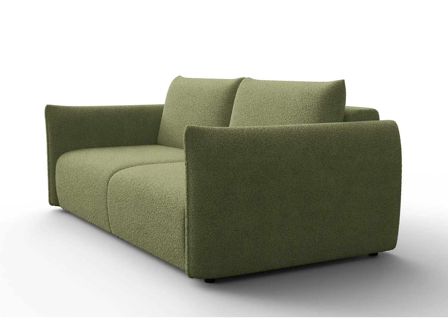 CANAPÉ TAUER 3 places, tissu bouclé vert