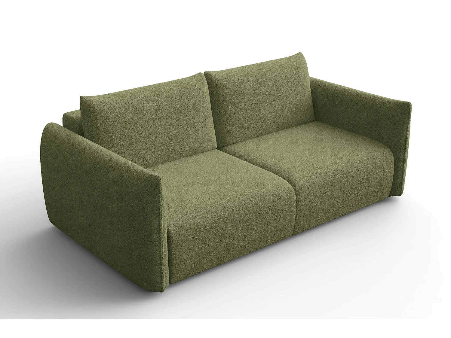 CANAPÉ TAUER 3 places, tissu bouclé vert